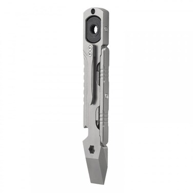Titanium Pry Bar, Mini Pry Bar with Bottle Opener/Screwdriver/Wrench/Metal Eternal Pen Function for Outdoor Use