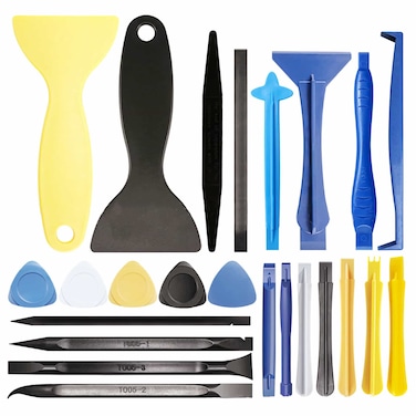 24 in 1 Professional Opening Pry Tool Repair Kit, Plastic Electronics Opening Pry Tool Spudger Opening Prying Bar Triangular Sheet Cut Percussion Tool, Crowbar