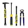 MANUFORE 4pcs Pry Bar Nail Puller Set, 12&acirc;&euro; Pry Bar,12&acirc;&euro; Crow Bar with Hammer, 10&acirc;&euro; Chisel and 8" Carpenters Pincers Set