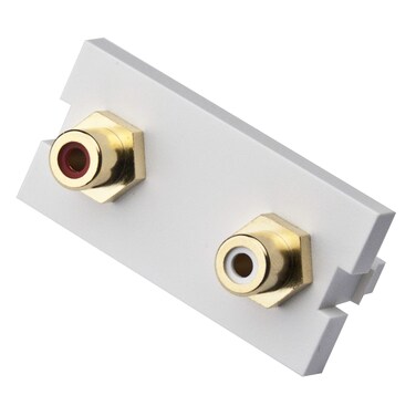 NTW Unimedia Module with RCA x 2 (Red/White) F/F Feed-Through Coupler - NUM-RW/MOD