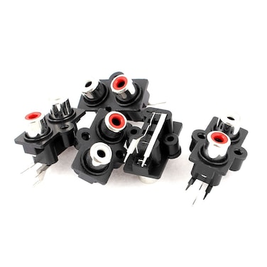 uxcell 5pcs PCB Mount 2 Position Stereo Video Jack RCA Female Connector