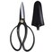 KAKURI Okubo Shears 7.8" (200 mm) Bonsai Scissors Long Blade, Flower Arranging Scissors, Japanese Carbon Steel Professional Garden Tool, Black, Made in JAPAN