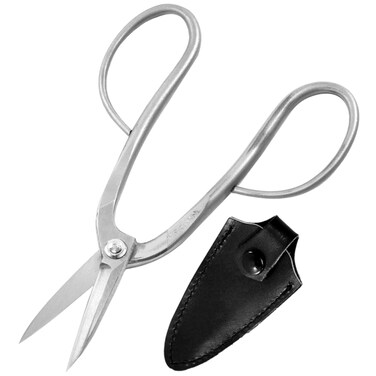 KAKURI Professional Bonsai Scissors Long Handle, 7.8" (200 mm) Japanese Stainless Steel, Silver, Made in JAPAN