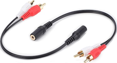 PASOW 2 Pack 3.5mm Stereo Female to 2RCA Male RCA Audio Y Cable