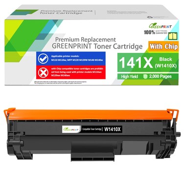 GREENPRINT&atilde;&euro;Not Compatible H P+ Printer M110we M139we M140we with Chip Compatible Toner Cartridge 141X W1410X ( W1410A 141A ) High Yield for H P M110 M110w M139 M139w M140 M140w Printer