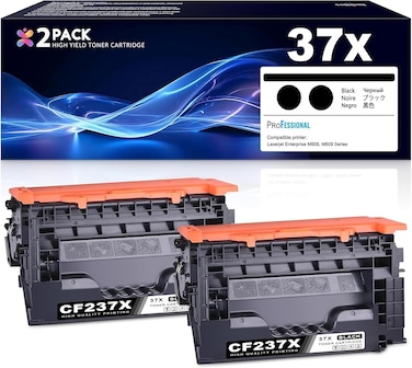 37X High-Yield Toner Cartridge 2-Pack (New Chip) Replacement for HP 37X Black Toner Cartridge, Cf237X 37A 37Y Works with Laser Enterprise M607, M608, M609 Series; MFP M631, M632, M633 Series Printer