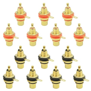 WMYCONCONG 14 PCS RCA Female Phono Panel Mount Chassis Socket Jack Connector for Amplifier Audio Terminal Plug