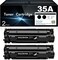 35A CB435A Toner- Compatible 2 Pack 35A Toner Cartridge Replacement for HP 35A 36A CB436A 85A CE285A Laser P1002 P1003 P1004 P1005 P1006 P1007 P1008 P1009 Printer