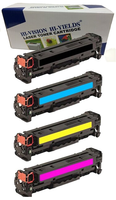 HI-VISION HI-YIELDS Compatible Toner Cartridge Replacement for HP CF380A ( Black,Cyan,Magenta,Yellow , 4-Pack )