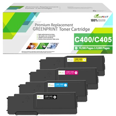 GREENPRINT Remanufactured Toner Cartridges C400 C405 Compatible for Xerox C400 C400n C400dn C405 C405n C405dn MFP Extra High Yield 10500 Pages for Black, 8000 Pages for Cyan Magenta Yellow (BKCMY)
