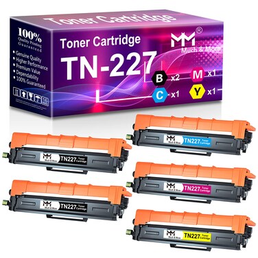 MM MUCH &amp; MORE Compatible Toner Cartridge Replacement for TN227 TN-227 TN-223 use for MFC-L3710CW L3750CDW L3770CDW HL-L3210CW L3230CDW L3270CDW L3290CDW Printer (2X BK+C+M+Y, High Yield, 5-Pack)