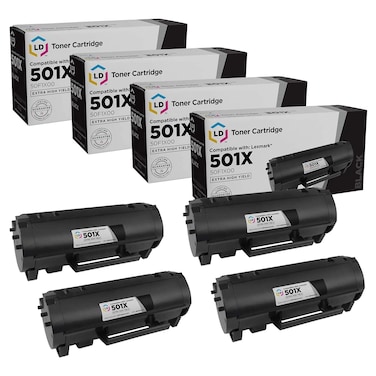LD Compatible Toner Cartridge Replacement for Lexmark 501X 50F1X00 Extra High Yield (Black, 4-Pack) Compatible with Lexmark MS310d MS410d MS510dn MS610dn MS310dn MS312dn MS315dn MS415dn and More