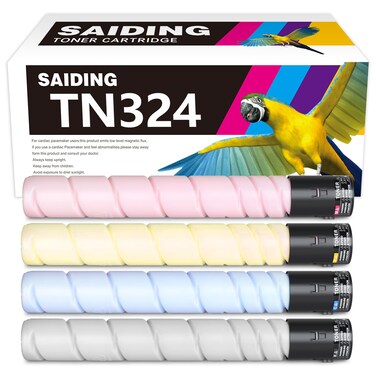 SAIDING Compatible TN324 Toner Cartridge Replacement for Konica Minolta Bizhub C258 C308 C368 Series Black 27000 Color 25000 Pages 4 Pack