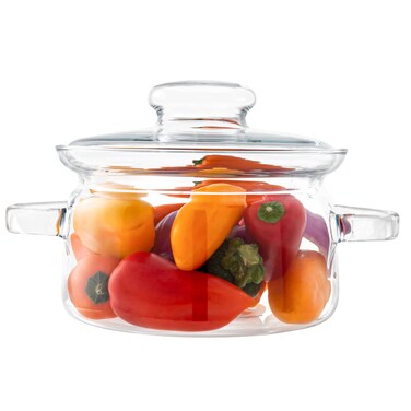Simax 48 Oz Borosilicate Glass Saucepan With Lid - Microwave, Stove and Dishwasher Safe Potpourri Pot and Serving Dish