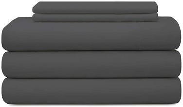 Split King Sheet Sets for Adjustable Beds Deep Pocket, Twin XL Fitted Sheet Sets for Adjustable Bed Split King 100% Extra Long Staple Cotton Deep Pocket Sheets 10-18 Inches Dark Grey Solid