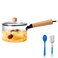 Glass Pot for Stove Top,60Oz/1.8L Clear Glass Pot Set for Cooking,Saucepan with Cover,Heat-resistant Simmer Pot for Pasta,Soup,Milk,Cookware with Lid and Dual Handle