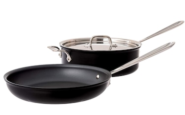 All-Clad NS1 Nonstick Cooking Set-3-Piece, 3Piece Set, Silver