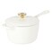 Crock-Pot 3 Qt European Enameled Cast Iron Sauce Pan W/Lid - Matte Linen White