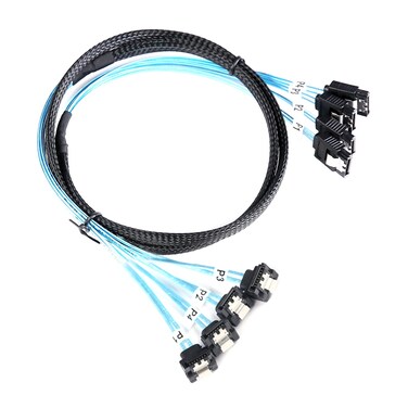 ADCAUDX SATA-III Cable:1M 4Pcs/Set-SATA Cable 90-Degree Right-Angle SAS/SATA-6Gbps Cable Replacement for Server-Raid SDD HDD CD DVD Drives (3.3FT)