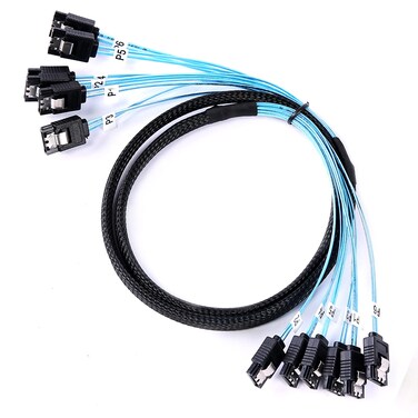 ADCAUDX SATA-III Cable-1M 6Pcs/Set-6Gbps-SATA Cable Replacement for Bitcoin Computer-Server CD DVD Drives Raid HDD-SSD Data Cable (3.3FT)