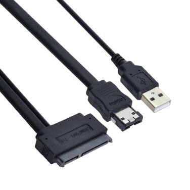 chenyang eSATA to SATA 22Pin Data Transfer Extension Cable with USB 2.0 Power Support 5V Power for 2.5" Hard Disk Drive 50cm