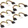 JacobsParts (5-Pack) Molex to SATA Power Cable Splitter Adapter Extension, 8" 20cm 18AWG