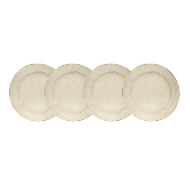 Bettermela Salad Plates Set of 4 -Melamine Dessert Plate Set for Indoor Outdoor and Everyday Use Unbreakable Lightweight Dishwasher Safe BPA Free (8.77 Inch, White)