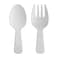 Supreme Housewares 2-Piece 10.75 Inch Melamine Salad Server Serving Utensil Set Includes Salad Spoon and Salad Fork (Pebble)