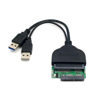chenyang 1.8" Micro SATA 16Pin to 2.5" SATA 22Pin PCB Converter Adapter for SSD HDD Hard Disk Drive with Extral USB Power Cable