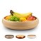 LEXA 12" Handmade Natural Bamboo Wooden Fruit Bowl for Kitchen Counter - 130Oz Lightweight Large Bamboo Wooden Bowls for Food, Wooden Salad Bowl, Wood Bowls for food - Wooden Serving Bowl for Snacks