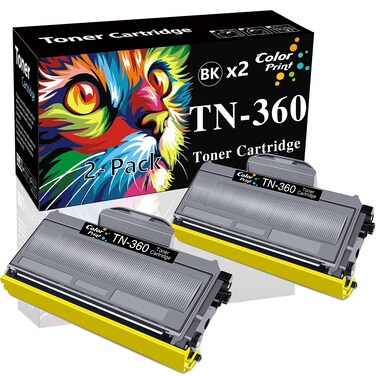 COLOR PRINT Compatible Toner Cartridge Replacement for Brother TN360 TN-360 TN 360 for DCP-7030 DCP-7040 HL-2140 HL-2170W MFC-7340 MFC-7345N MFC-7440N MFC-7840W Laser Printer (Black, 2-Pack)