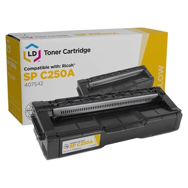 LD Products Replacement Toner Cartridge Compatible with Ricoh SP C250 407542 (Single Yellow Cartridge) Compatible with Ricoh SP Printer Models: C250DN, C250SF