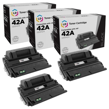 LD Products Replacement Toner Cartridge Compatible with HP 42A Q5942A (Black 3-Pk) Compatible with HP Laserjet Multifunction Printers 4250 4350n 4250dtn 4350 4350tn 4250dtnsl 4350dtn 4250n 4350dtnsl