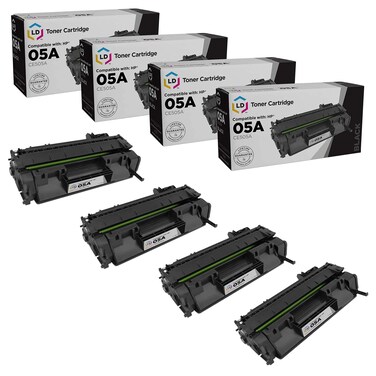 LD Products Compatible Toner Cartridge Replacements for HP 05A HP05A CE505A for use in HP Laserjet P2035, P2035n, P2055d, P2055dn &amp; P2055X (Black, 4-Pack)
