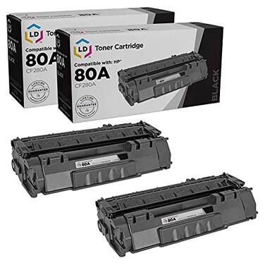 LD Products Replacement Toner Cartridge Compatible with HP 80A CF280A (Black, 2Pk) Compatible with HP Laserjet Pro 400 M401a 400 M401dn, 400 M401dne, 400 M401dw, 400 M401n, 400 M425dn, 400 MFP M425dw