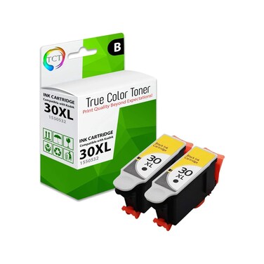 TCT Compatible Ink Cartridge Replacement for Kodak 30XL 30 XL 1550532 Black High Yield works with Kodak ESP C110 C310 C315, Office 2150 Printers (670 Pages) - 2 Pack