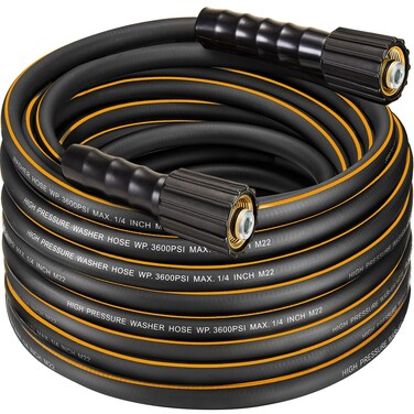 Pressure Washer Hose 150 FT 1/4" Kink Free M22 14mm Brass Power Washer Pipe Replacement for Power Washing,Green works, Simpson &amp; More High Pressure Washers,3000 WK PSI