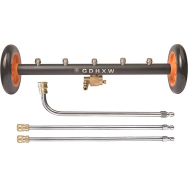 GDHXW 2-in-1 Undercarriage Pressure Washer Water Broom 18 Inch Under Car Pressure Washer Attachment with 3 Extension Wands Wash Mitt,5000 PSI