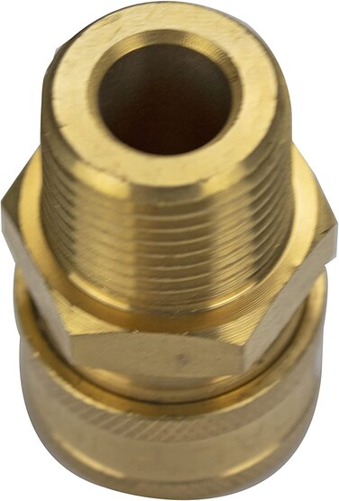 Simpson Cleaning 7102246 Replacement 3/8-Inch QC Socket for Pressure Washer Pumps, 1/2-Inch MNPT, Gold