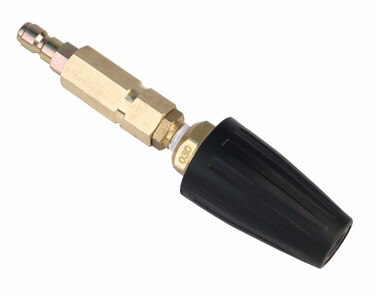 Erie Tools Pressure Washer Rotating Turbo 5.0 Orifice Nozzle 3000 PSI with Brass Housing Filter and 1/4in. Quick Connect