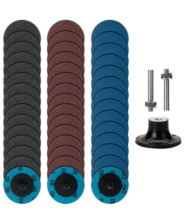 Bates- Quick Change Sanding Discs, 47 pcs, 2-Inch, 1/4&acirc;&euro; Holder, Grinding Disc, 2 Inch Sanding Discs, Abrasive Wheels &amp; Discs, Sanding Discs 2 Inch, Sanding Pads, Grinder Disc, Sanding Disc for Drill