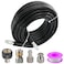Sewer Jetter Kit for Pressure Washer 50FT, 1/4 Inch NPT, Drain Cleaning Hose, Button Nose and Rotating Sewer Jetting Nozzle, Orifice 4.0,4.5, 5800 PSI,Sewer Jetter Nozzles Kit
