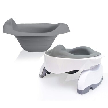 Potette Plus Premium Potty Value Pack: Kalencom 2in1 Potette Plus Premium Portable Potty and Premium Reusable Collapsible Liner for Home Use (White/Gray)
