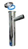 EZ-Fluid Plumbing Heavy Duty 17GA Chrome Brass 1-1/2" X 8" Dishwasher Branch Tailpiece w/Slip Joint Nut Connection with 7/8" Dishwasher Drain Hose Outlet,Brass Nut,Flanged Sink Drainage Pipe,P-Trap.