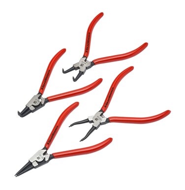 GEARWRENCH 4 Piece Fixed Tip Internal &amp; External Snap Ring Plier Set, 7" - 82150 , Red