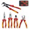 FESA Electrician Insulated Pliers Set - 1000V 5-Piece Professional Electrician Pliers Set with Chrome Vanadium (CR-V) Jaws &amp; Soft-Grip Traction Handles - 1000V Insulated Tools for Electricians