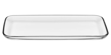Barski Glass Rectangular Tray - Serving Tray- Platter - Classic Clear - 12.8" Length - Made in Europe