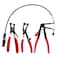 3Pcs Hose Clamp Plier Kit, Long Reach Wire Spring Hose Clamp Pliers Remover for Automotive Coolant Radiator Heater and Water Hose with Band Flat or Large Clamps