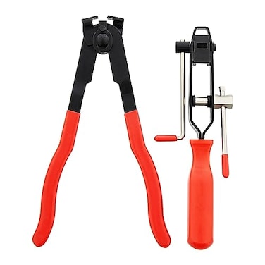 ABN CV Joint Ear Clamp Banding Tool &amp; Boot Crimp Pliers 2-Piece Kit 10mm Fuel, Cooling System, Vacuum Hose Clamping Set