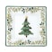 Pfaltzgraff Winterberry Handpainted Square Glass Christmas Tree Platter,White